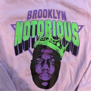NWOT Brooklyn Notorious B.I.G. Biggie Smalls Purple Graphic Logo Sweatshirt M